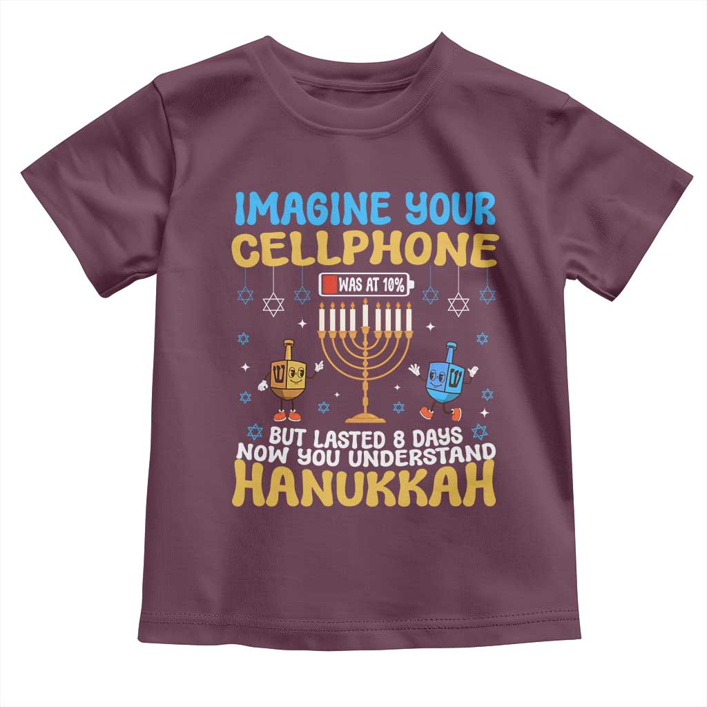 Funny Hanukkah Toddler T Shirt Imagine Cellphone Was At 10 Percent