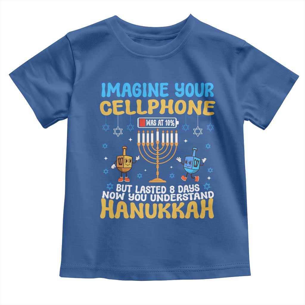 Funny Hanukkah Toddler T Shirt Imagine Cellphone Was At 10 Percent