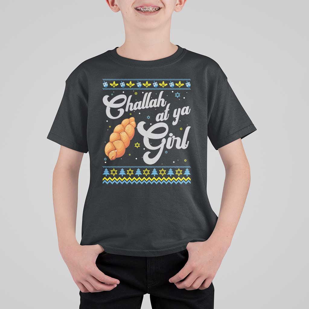 Funny Hanukkah T Shirt For Kid Challah At Ya Girl - Wonder Print Shop