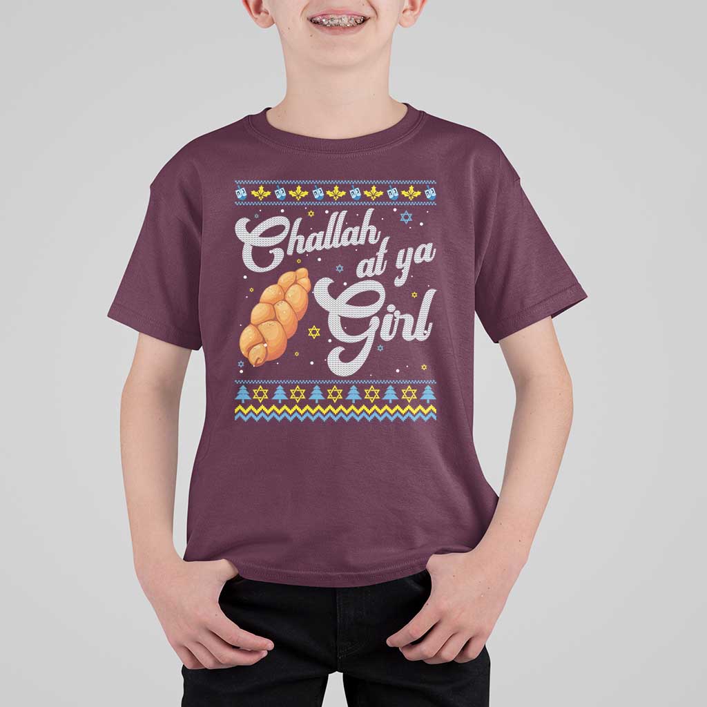 Funny Hanukkah T Shirt For Kid Challah At Ya Girl - Wonder Print Shop