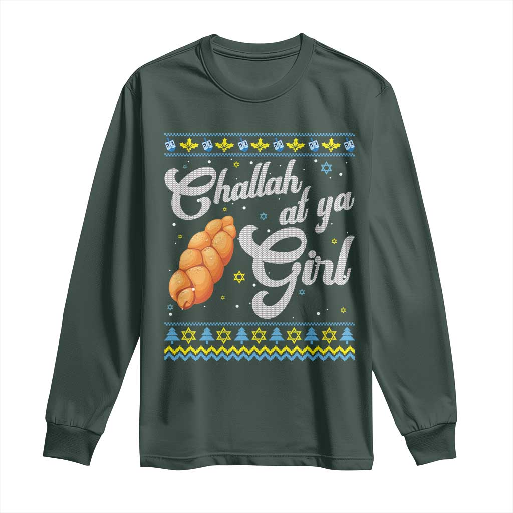 Funny Hanukkah Long Sleeve Shirt Challah At Ya Girl