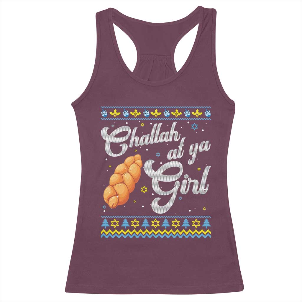 Funny Hanukkah Racerback Tank Top Challah At Ya Girl