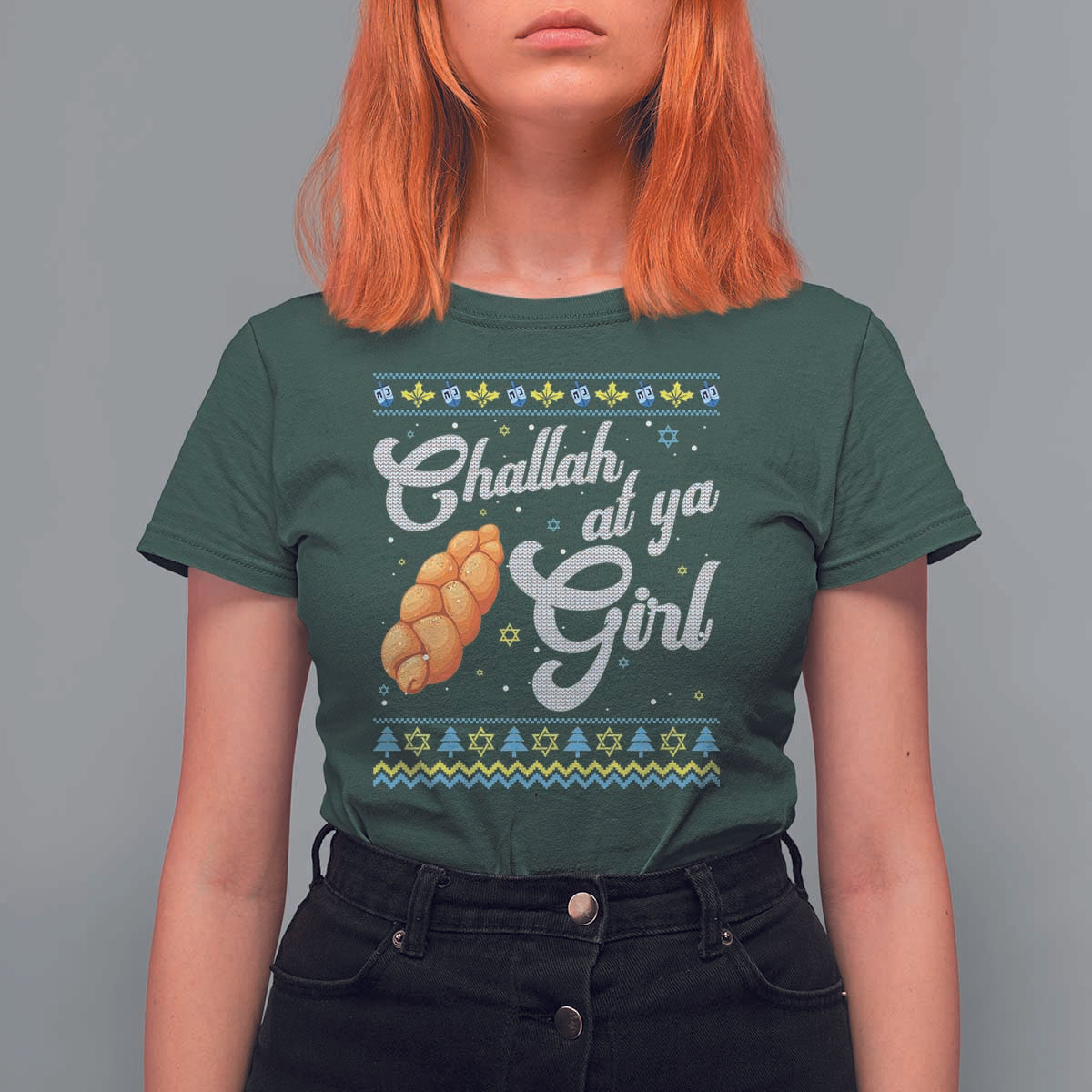 Funny Hanukkah T Shirt For Women Challah At Ya Girl - Wonder Print Shop