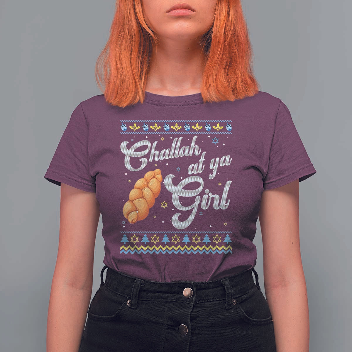 Funny Hanukkah T Shirt For Women Challah At Ya Girl - Wonder Print Shop