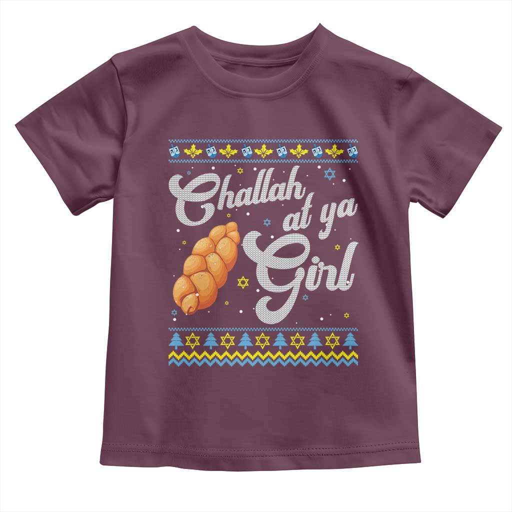Funny Hanukkah Toddler T Shirt Challah At Ya Girl