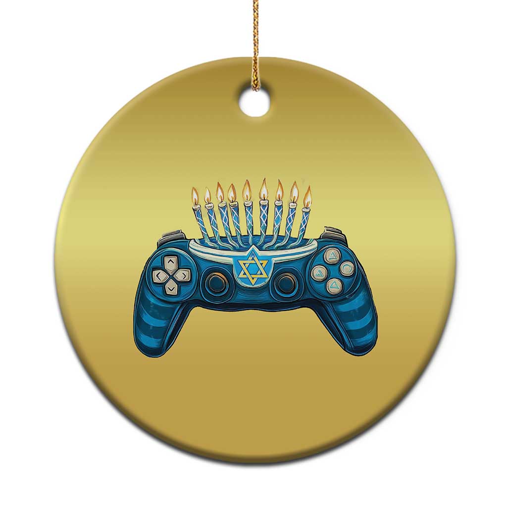Funny Hanukkah Gamer Gaming Christmas Ornament - Wonder Print Shop