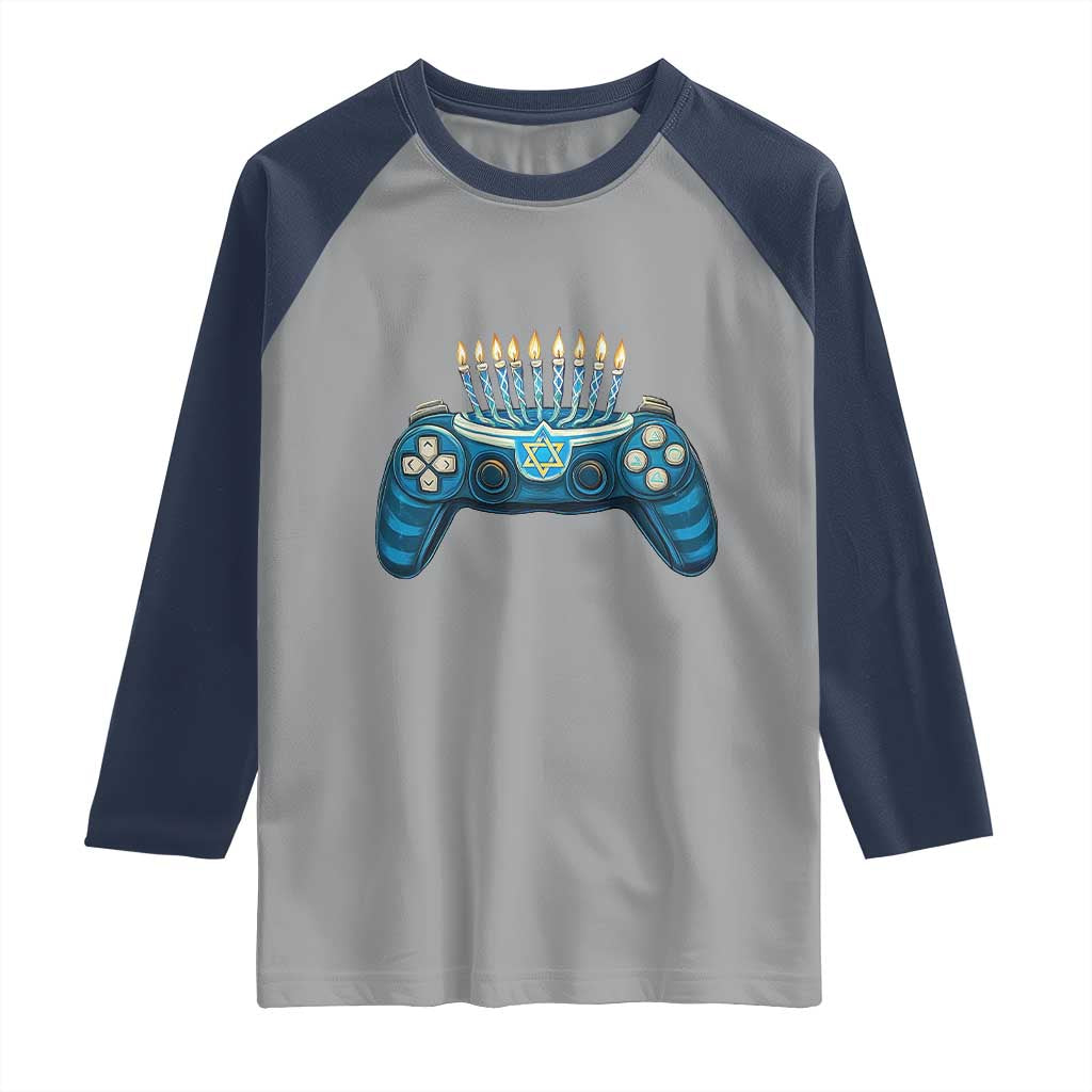 Funny Hanukkah Gamer Gaming Raglan Shirt