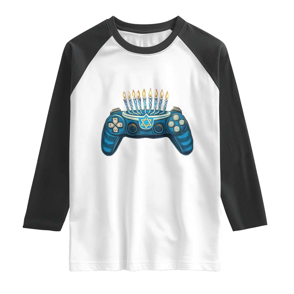 Funny Hanukkah Gamer Gaming Raglan Shirt
