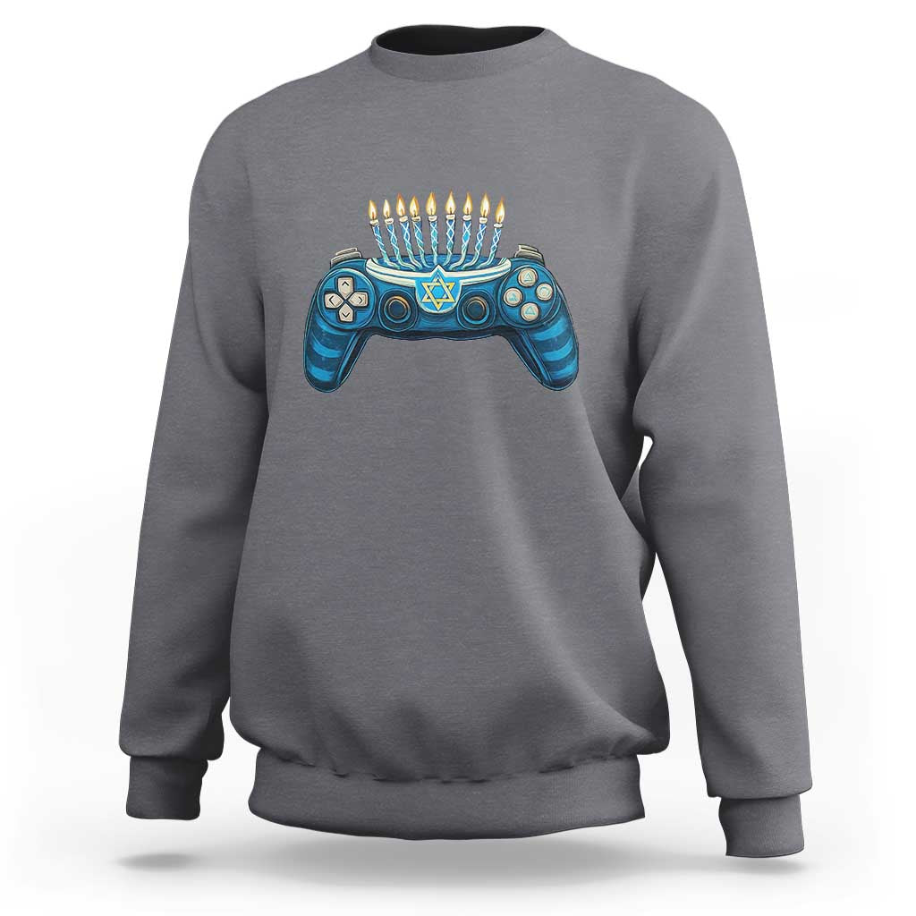 Funny Hanukkah Gamer Gaming Sweatshirt - Wonder Print Shop