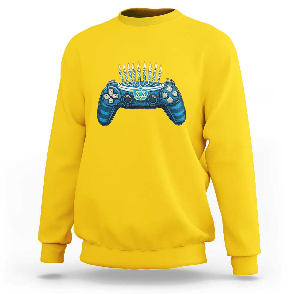 Funny Hanukkah Gamer Gaming Sweatshirt - Wonder Print Shop