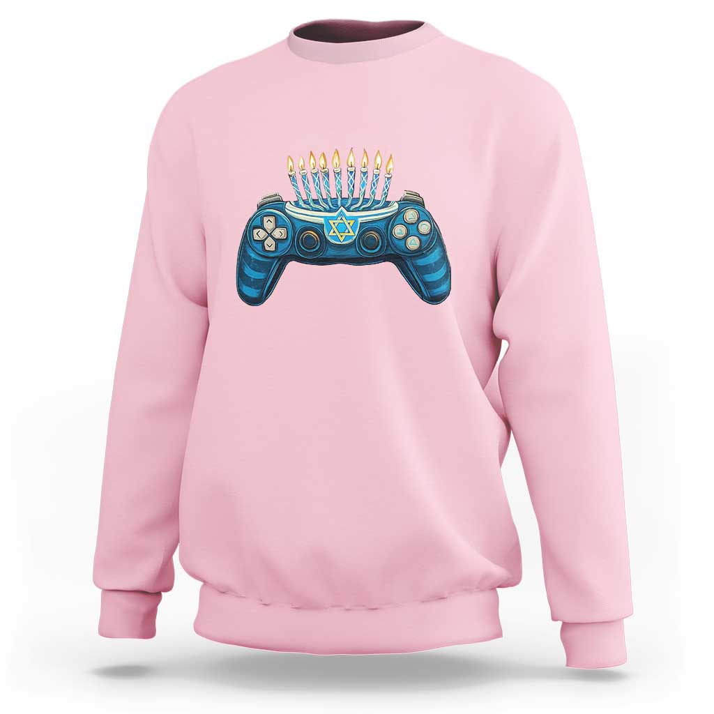 Funny Hanukkah Gamer Gaming Sweatshirt - Wonder Print Shop