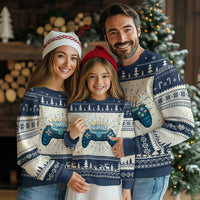 Funny Hanukkah Gamer Gaming Ugly Christmas Sweater - Wonder Print Shop
