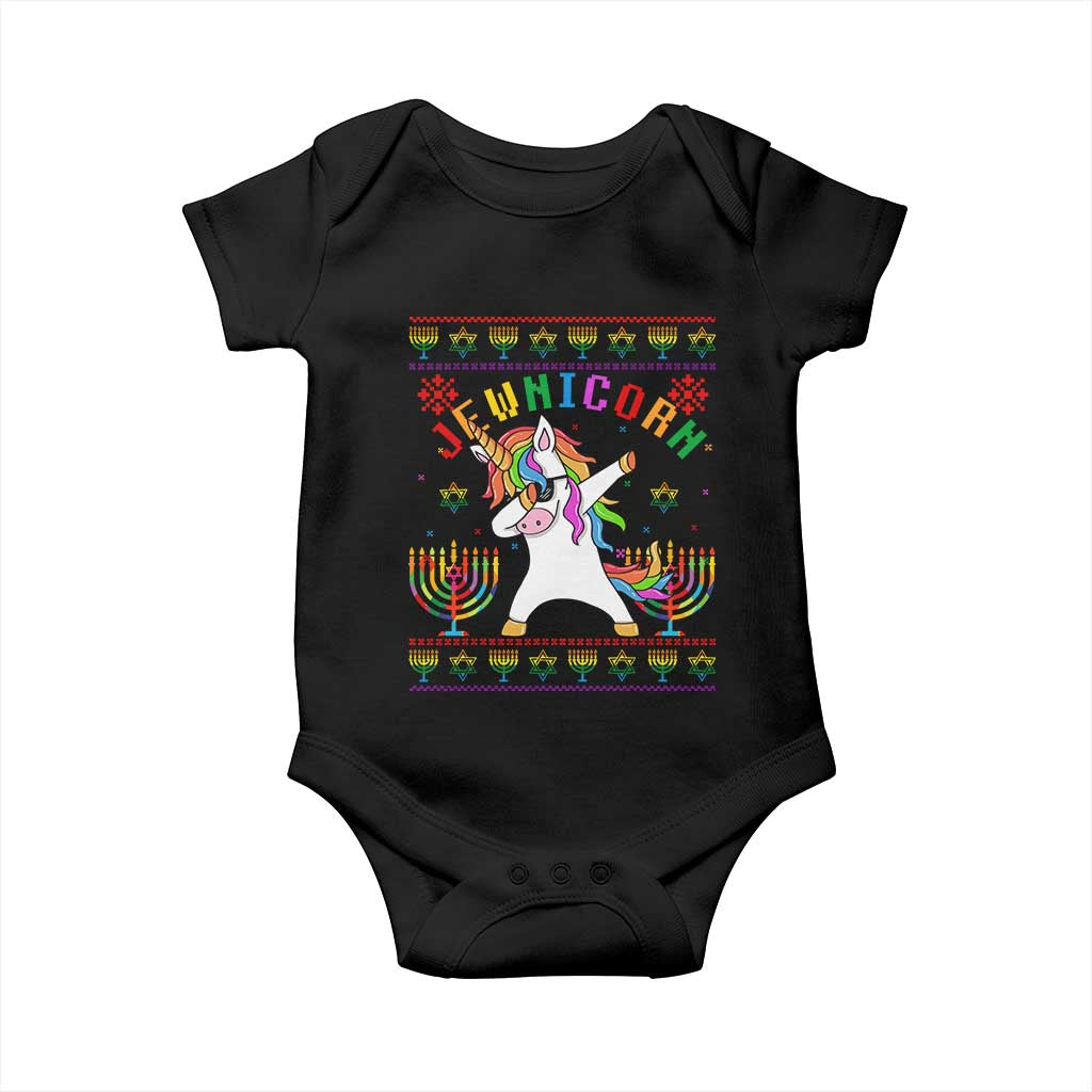 Funny Hanukkah Baby Onesie Jewnicorn Jewish Unicorn Rainbow