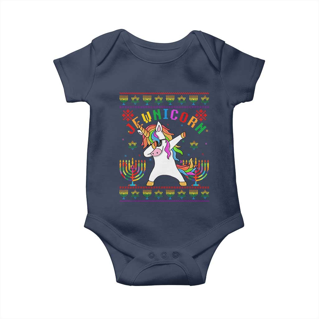 Funny Hanukkah Baby Onesie Jewnicorn Jewish Unicorn Rainbow