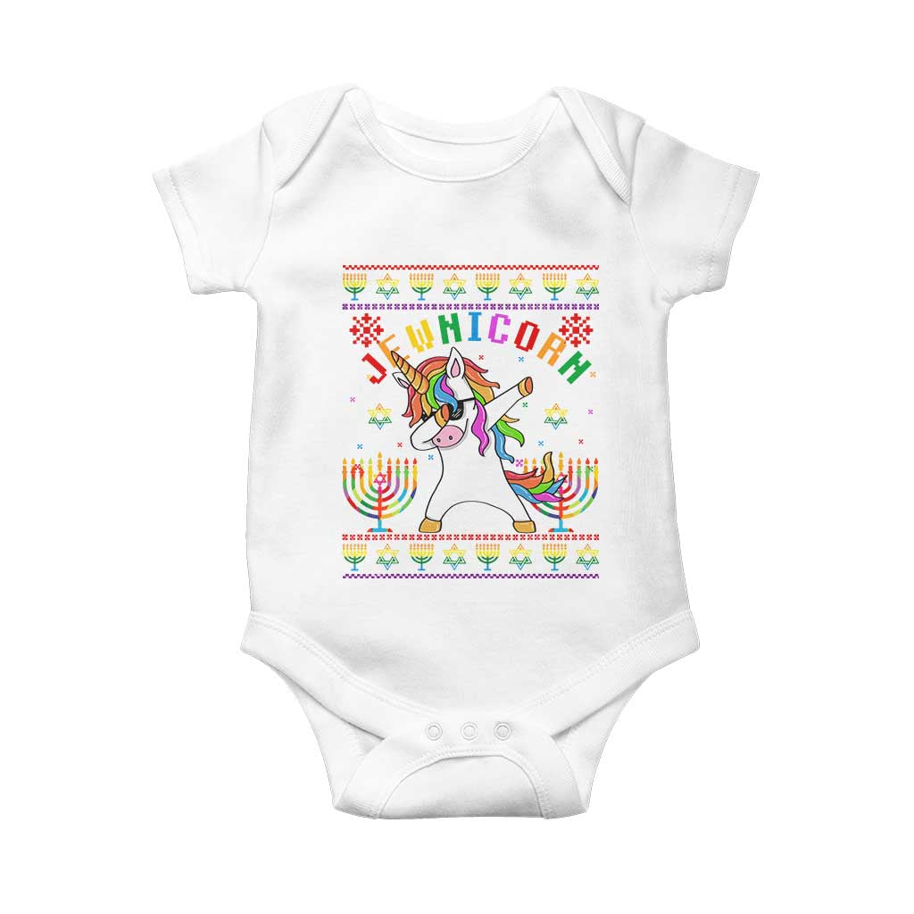Funny Hanukkah Baby Onesie Jewnicorn Jewish Unicorn Rainbow