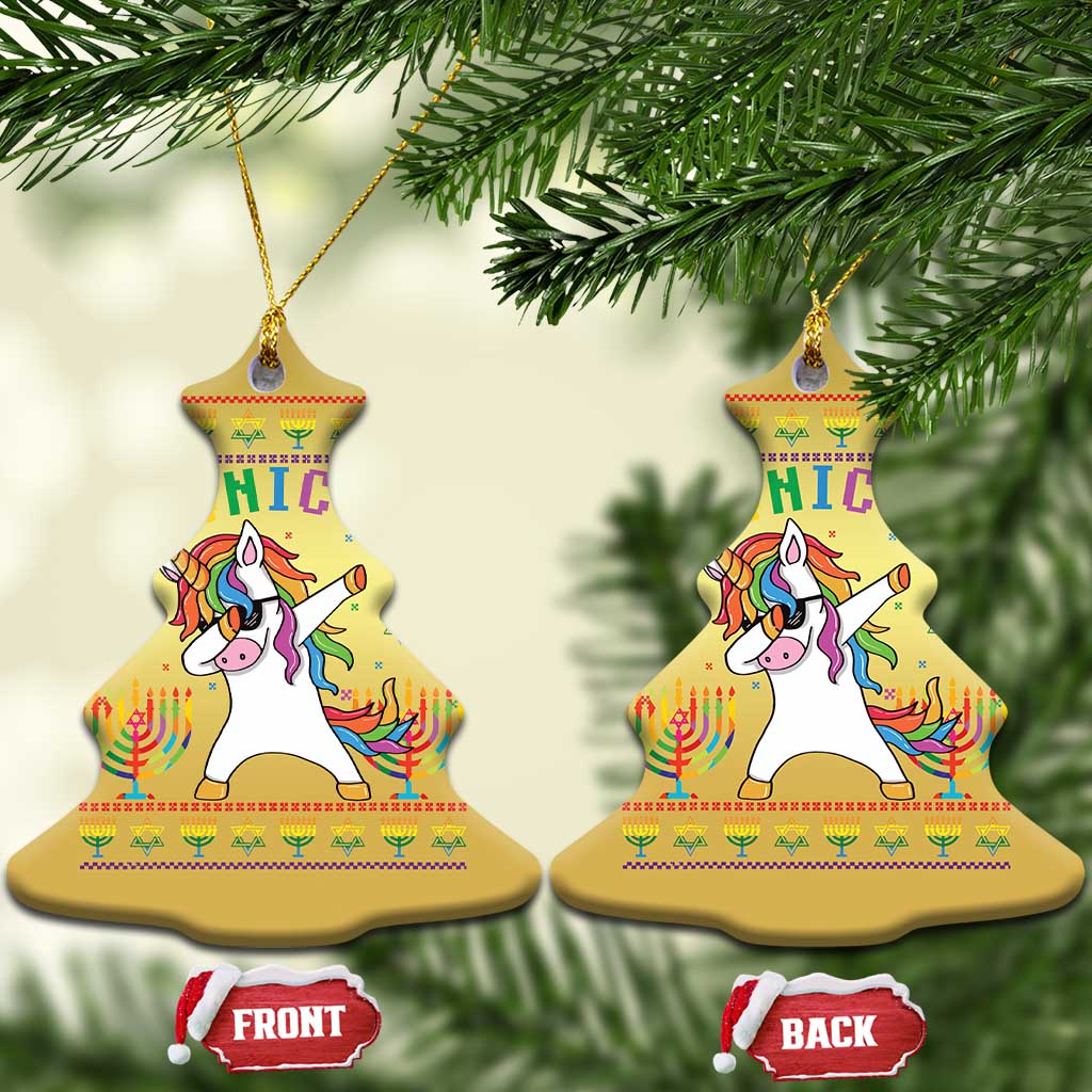 Funny Hanukkah Christmas Ornament Jewnicorn Jewish Unicorn Rainbow - Wonder Print Shop
