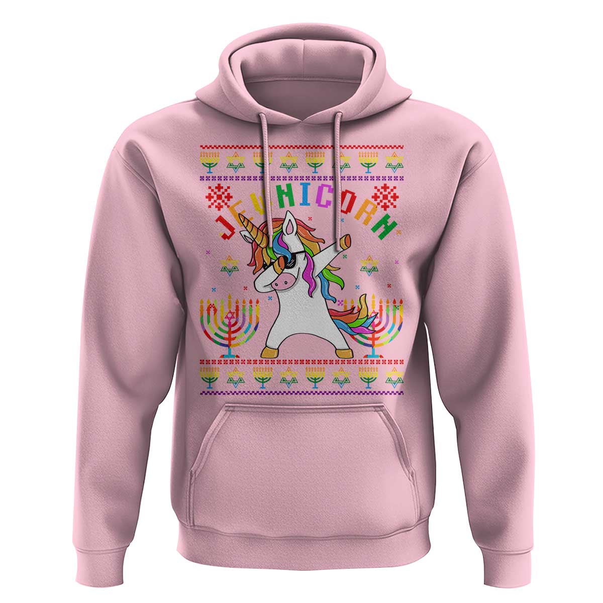 Funny Hanukkah Hoodie Jewnicorn Jewish Unicorn Rainbow