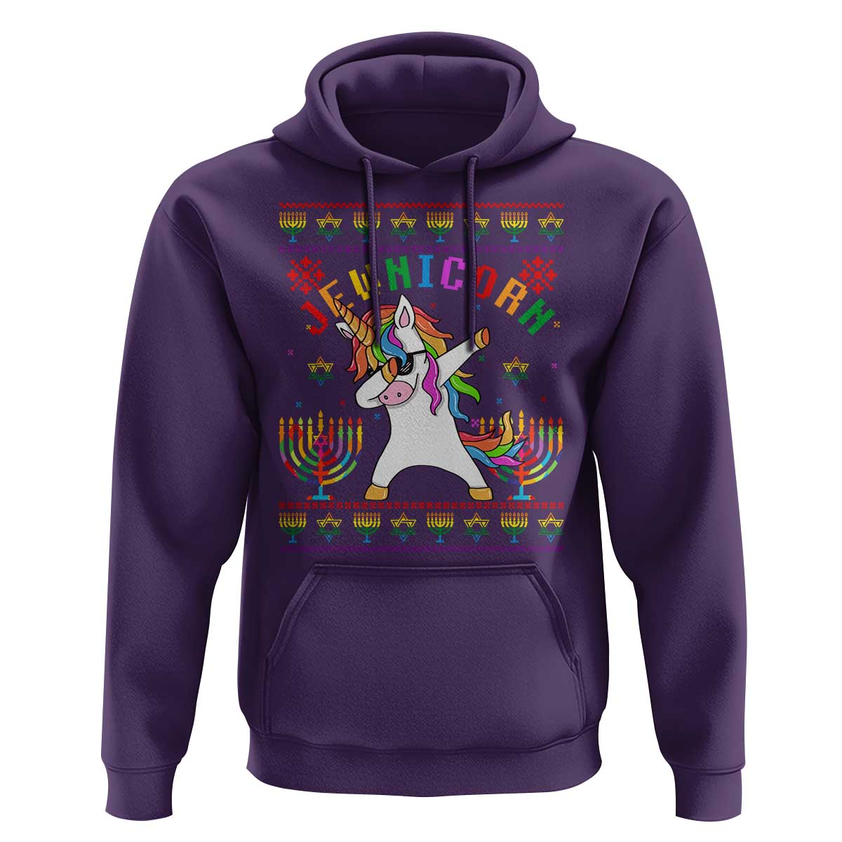 Funny Hanukkah Hoodie Jewnicorn Jewish Unicorn Rainbow