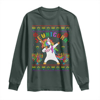 Funny Hanukkah Long Sleeve Shirt Jewnicorn Jewish Unicorn Rainbow