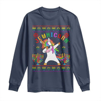 Funny Hanukkah Long Sleeve Shirt Jewnicorn Jewish Unicorn Rainbow