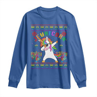 Funny Hanukkah Long Sleeve Shirt Jewnicorn Jewish Unicorn Rainbow