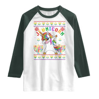 Funny Hanukkah Raglan Shirt Jewnicorn Jewish Unicorn Rainbow