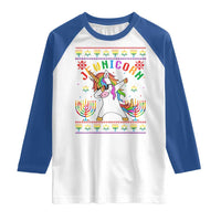 Funny Hanukkah Raglan Shirt Jewnicorn Jewish Unicorn Rainbow