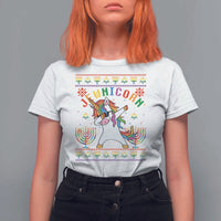 Funny Hanukkah T Shirt For Women Jewnicorn Jewish Unicorn Rainbow - Wonder Print Shop
