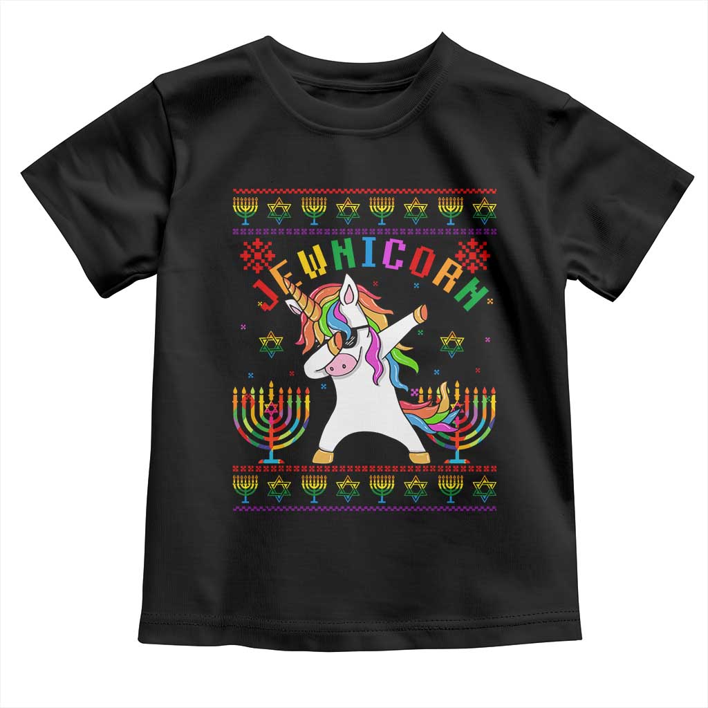 Funny Hanukkah Toddler T Shirt Jewnicorn Jewish Unicorn Rainbow