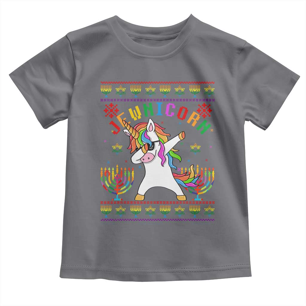 Funny Hanukkah Toddler T Shirt Jewnicorn Jewish Unicorn Rainbow
