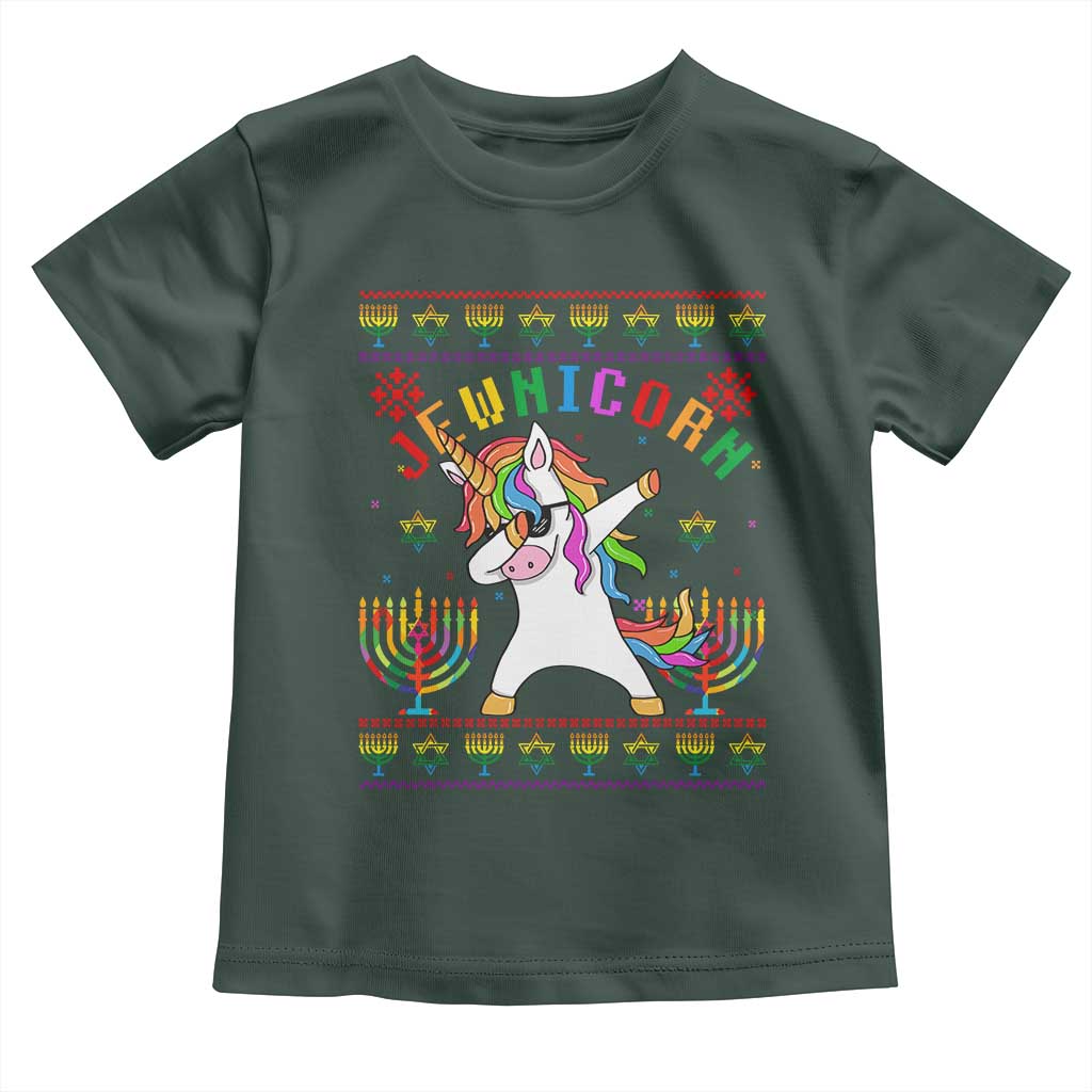 Funny Hanukkah Toddler T Shirt Jewnicorn Jewish Unicorn Rainbow