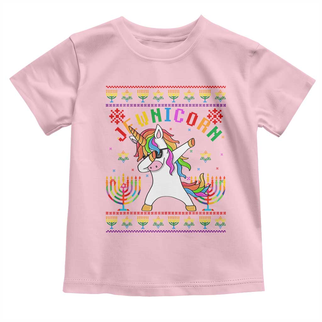 Funny Hanukkah Toddler T Shirt Jewnicorn Jewish Unicorn Rainbow