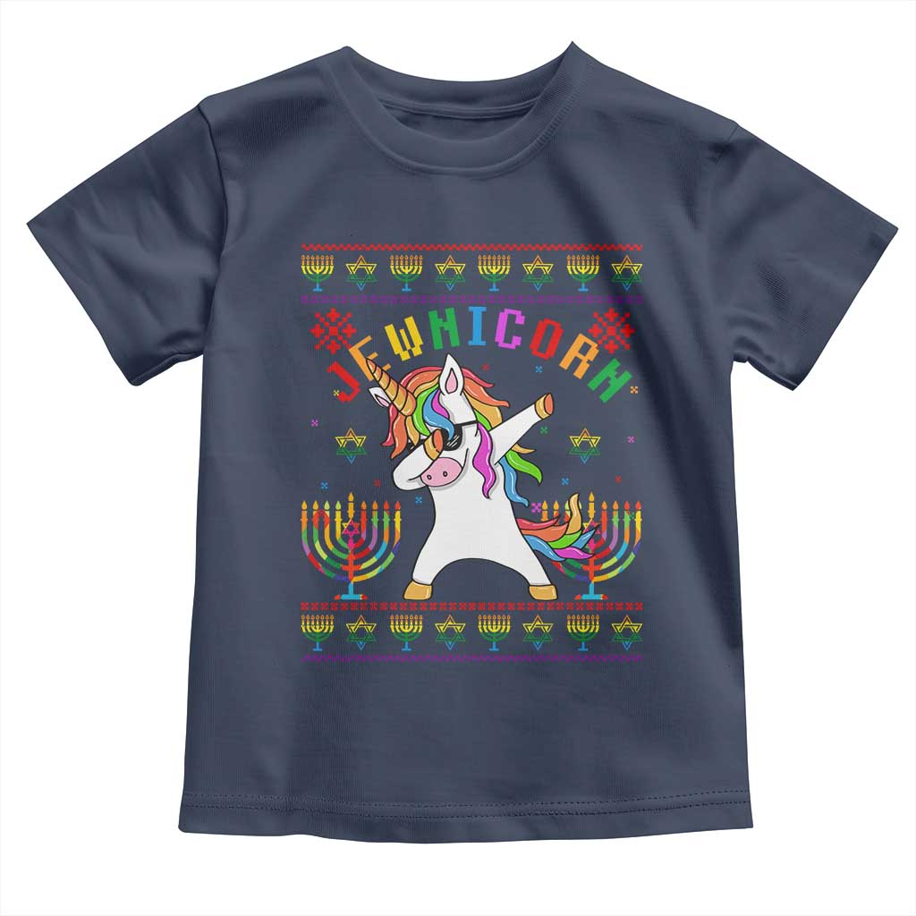 Funny Hanukkah Toddler T Shirt Jewnicorn Jewish Unicorn Rainbow