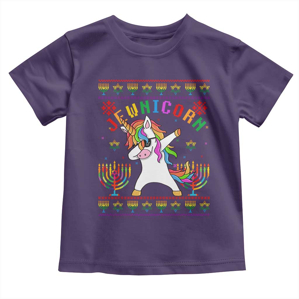 Funny Hanukkah Toddler T Shirt Jewnicorn Jewish Unicorn Rainbow