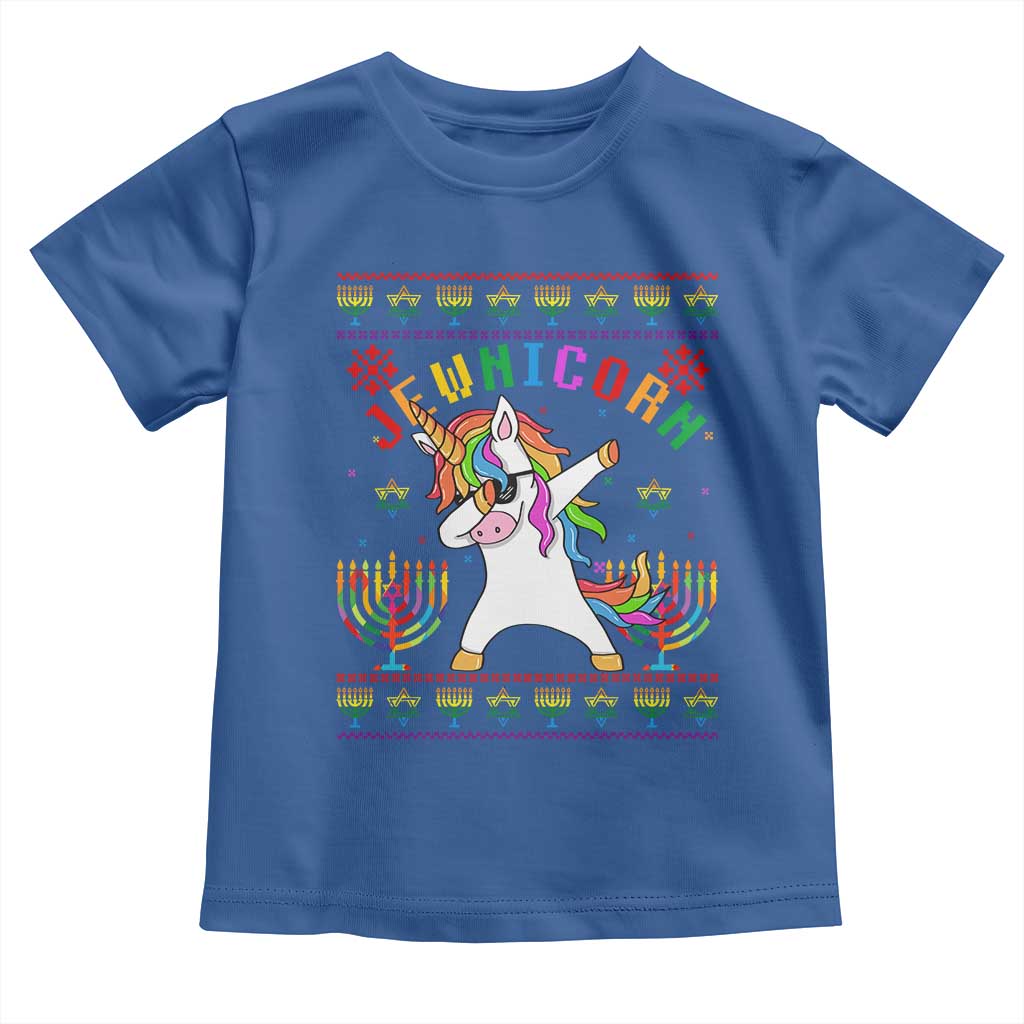 Funny Hanukkah Toddler T Shirt Jewnicorn Jewish Unicorn Rainbow