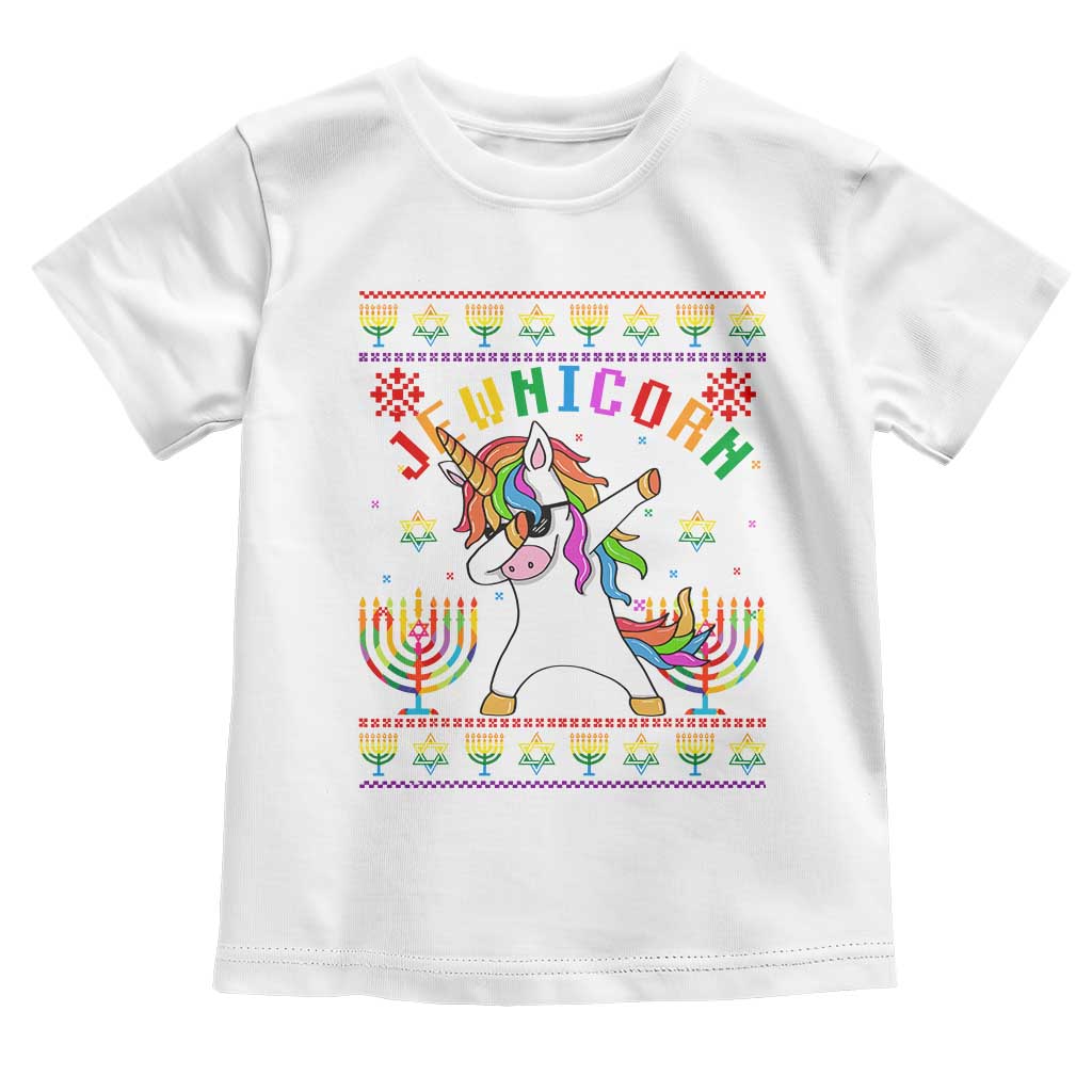 Funny Hanukkah Toddler T Shirt Jewnicorn Jewish Unicorn Rainbow