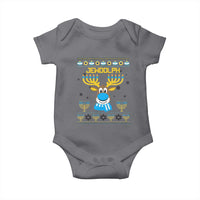 Funny Hanukkah Baby Onesie Jewdolph Jewish Reindeer Menorah