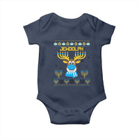 Funny Hanukkah Baby Onesie Jewdolph Jewish Reindeer Menorah