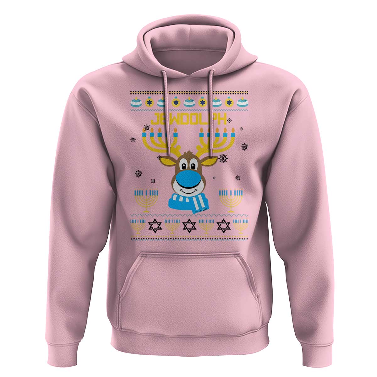 Funny Hanukkah Hoodie Jewdolph Jewish Reindeer Menorah