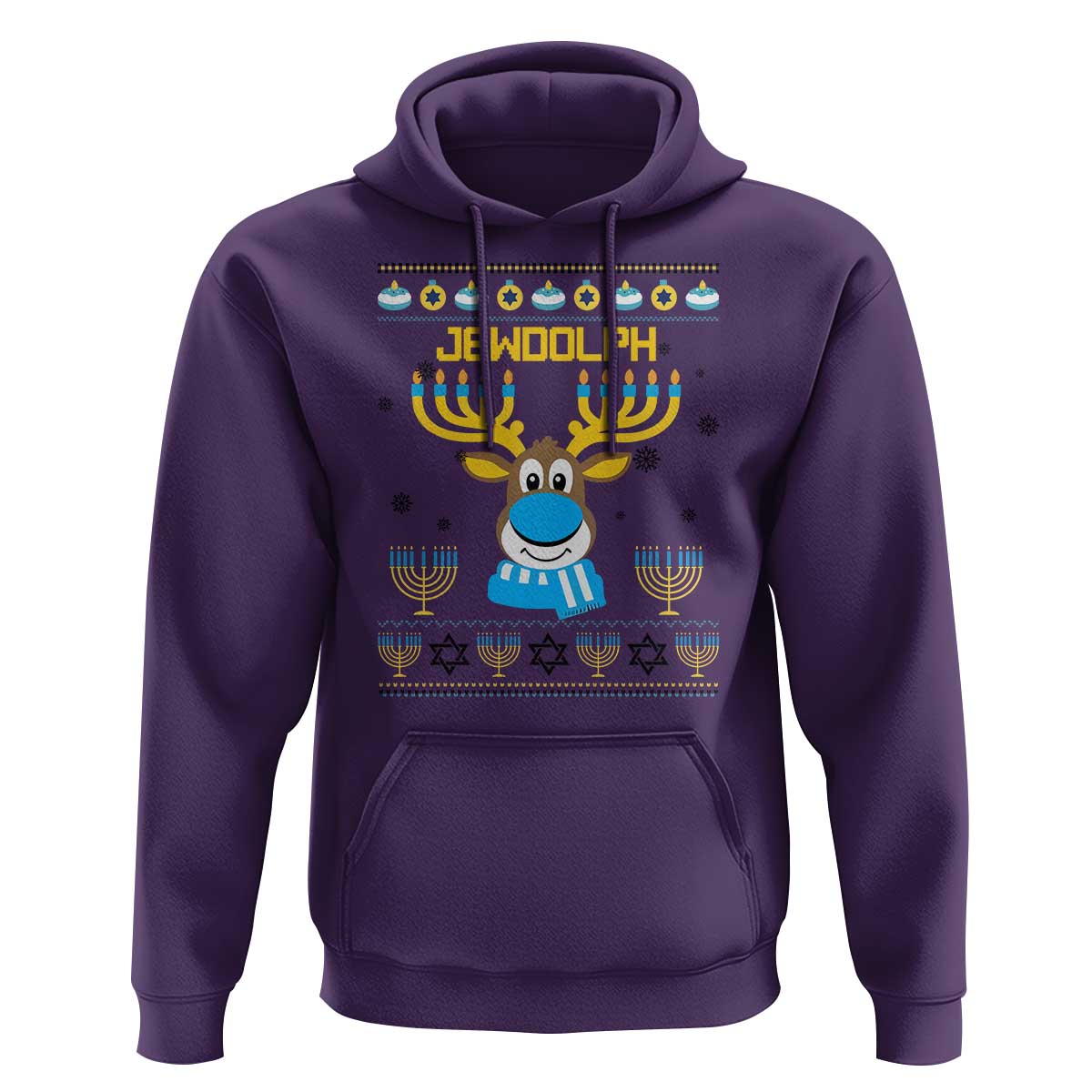 Funny Hanukkah Hoodie Jewdolph Jewish Reindeer Menorah