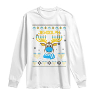 Funny Hanukkah Long Sleeve Shirt Jewdolph Jewish Reindeer Menorah