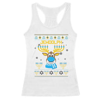 Funny Hanukkah Racerback Tank Top Jewdolph Jewish Reindeer Menorah
