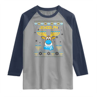 Funny Hanukkah Raglan Shirt Jewdolph Jewish Reindeer Menorah