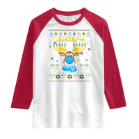 Funny Hanukkah Raglan Shirt Jewdolph Jewish Reindeer Menorah