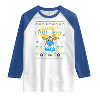Funny Hanukkah Raglan Shirt Jewdolph Jewish Reindeer Menorah