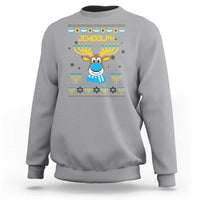 Funny Hanukkah Sweatshirt Jewdolph Jewish Reindeer Menorah - Wonder Print Shop