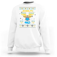 Funny Hanukkah Sweatshirt Jewdolph Jewish Reindeer Menorah - Wonder Print Shop
