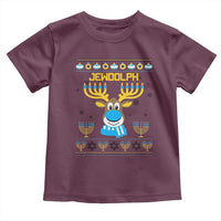 Funny Hanukkah Toddler T Shirt Jewdolph Jewish Reindeer Menorah