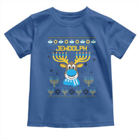 Funny Hanukkah Toddler T Shirt Jewdolph Jewish Reindeer Menorah