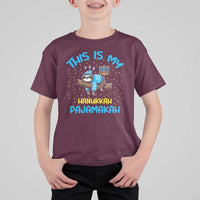 Funny This Is My Hanukkah Pajamakah T Shirt For Kid Cute Jewish Sloth Chanukkah - Wonder Print Shop